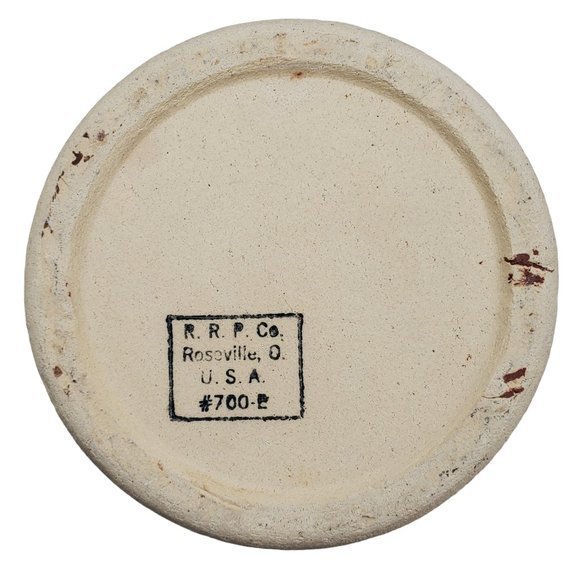 Robinson Ransbottom Roseville OH Brown Spongeware Crock Pottery 700-E 5.25" x 5" - Picture 4 of 10